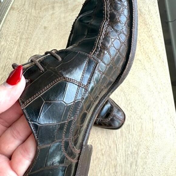 Foster‎ Rainey Exotic Dress Shoes Brown Leather Reptile Style Size 40.5 Italy main image 5